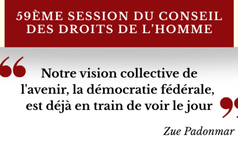 Discours de Zue Padonmar lors de la 59ème sessions du Conseil des droits de l’Homme